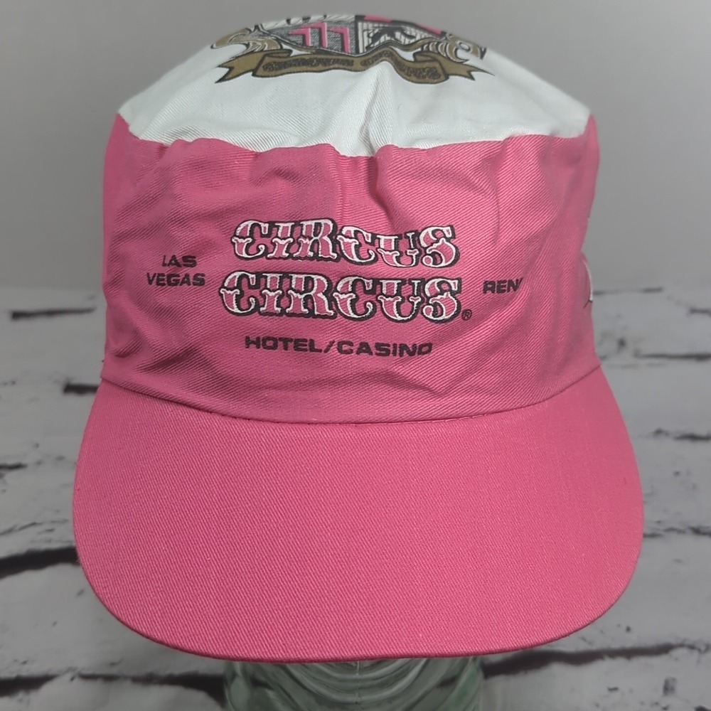 Circus Circus Las Vegas Reno Snapback Vintage Hat Adjustable Pink White Casino